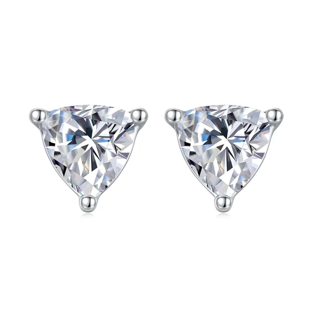1–2 ct Trillion Solitaire Diamond Stud Earrings