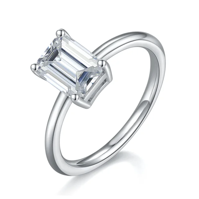 3 ct Rectangular Solitaire Diamond Ring