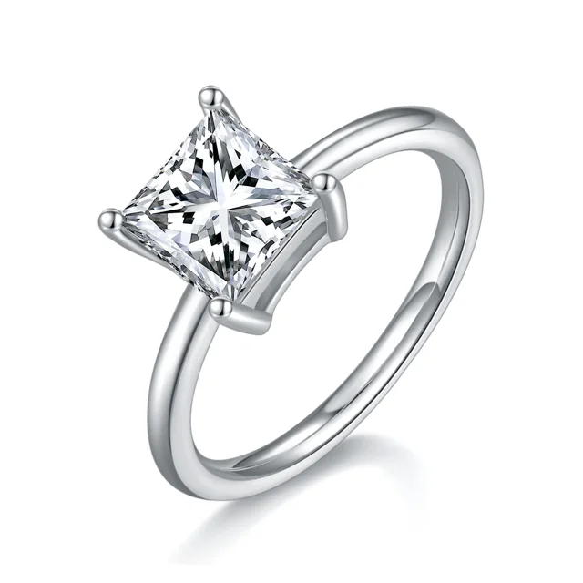 3 ct Square Solitaire Diamond Ring